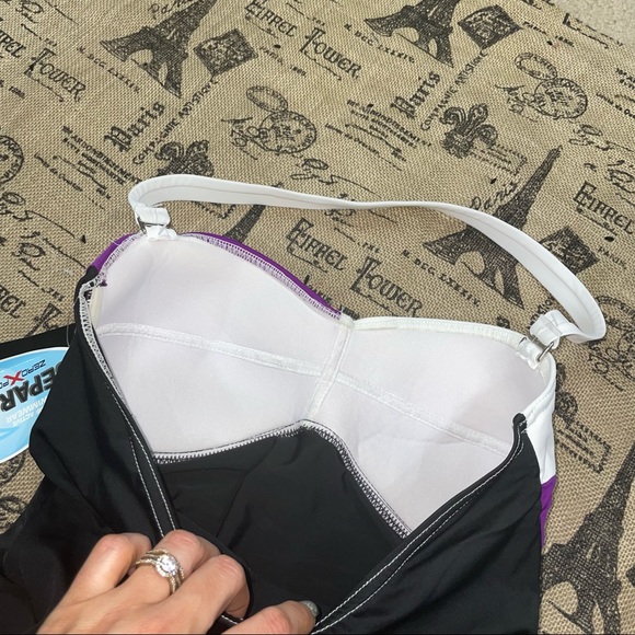 ZeroXposur NWT! Grape/Gray/Black/White Tankini Size 12 - Picture 7 of 10